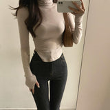 Women Long Sleeve Shirt Elastic Soft Autumn and Winter