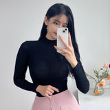 Women Long Sleeve Shirt Women's Tight Bottoming Shirt