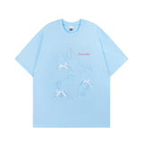 Men T Shirt Contrast Color Ribbon Bow Couple Short Sleeve T-shirt Men