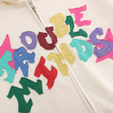 Men Hoodie Patch Letter Hooded Jacket Boys