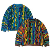 Kapital Sweater Pingtian Hehong Style Japanese Loose Pop Contrast Color Knitted Retro Crew Neck Sweater
