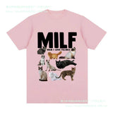 MILF Man I Love Felines Funny Meme T-Shirt Cat Lovers Graphi