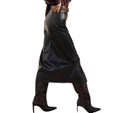 Women Skirt Spring/Summer Split Leather Skirt Straight Skirt