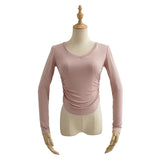 Women T-Shirt Spring and Autumn Women's Slim V-neck Long-Sleeved T-shirt