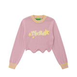 Women Sweater Short Sweater for Girls Autumn Crew Neck Casual Long Sleeve Sweater