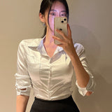 Women Long Sleeve Shirt Women Slim-Fit Crop-Top