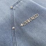 Men Denim Jacket Striped Hooded Denim Jacket Men's Loose Distressed Washed Tie-Dyed Denim Jacket