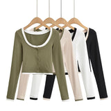 Women T-Shirt Color Matching Skinny Exercise Top Women's Short Workout Clothes Spring T-shirt
