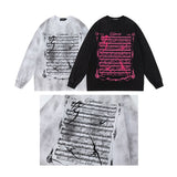 Men Long Sleeve Shirt Distressed Long Sleeve T-shirt Men's and Women's Hip Hop Retro Loose round Neck Sweater