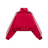 Unisex Jacket Autumn Fashion Striped Ultra Short Coat