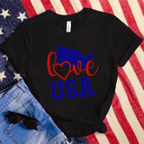 Women's Independence Day T Shirt round Neck Short Sleeve T-shirt Women's Top