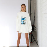 Women Sweatshirt Women's Sweater Printed round Neck Loose Casual