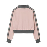Women Hoodie Short Sweater Women's Autumn Leisure Stand Collar Cardigan