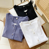 Women T-Shirt Women's Summer Fashion Short Sleeve Cardigan