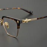 CHH Chrome Hearts Glasses Versatile Retro Pure Titanium Box Glasses