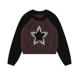 Women Sweater Short Sweater Women's Autumn Crew Neck Casual Sweater