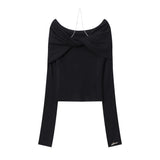 Women Sweater Women's Spring and Autumn Short Long Sleeve Top