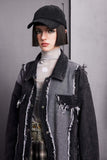 Unisex Jacket Autumn Curved Stitching Edging Coat Women's Clothing