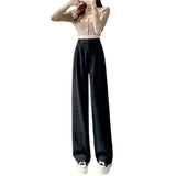 Palazzo Pants White Wide Leg Pants Women's Spring Autumn and Winter Drooping Straight Corduroy Suit