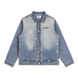Men Denim Jacket Vintage Washed and Worn Denim Jacket Men Vibe Fashion Baggy Coat