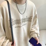 Men Hoodie Suede Sweater Men Spring and Autumn round Neck Vintage