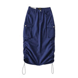Women Skirt Retro Workwear Denim Long Skirts Female Spring and Autumn Skirt