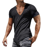 Men T Shirt Summer V-neck Men's T-shirt Fashion