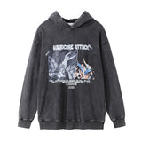 Men Hoodie Printed Hoodie Men's Ins Long Sleeve Loose Distressed Wash