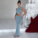 Women Co-Ord Set Women's Autumn Leisure Vest Slim Fit Long Dress