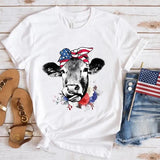 Women's Independence Day T Shirt round Neck Short Sleeve T-shirt Women's Top