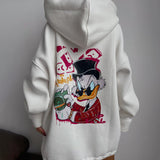 Women Sweatshirt Loose Sweater Female Winter Print Casual Hooded