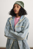 Unisex Jacket Autumn Burrs Washed Denim Jacket