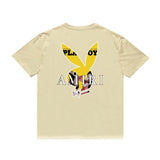 Amiri T Shirt Yellow Rabbit Head Beauty Casual Round Neck
