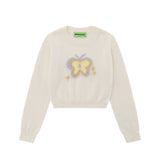 Women Sweater Short Sweater Casual Girl round Neck Long Sleeve Spring and Autumn