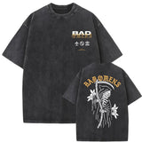 Washed Vintage Bad Omens Print T-shirt Funny Moth
