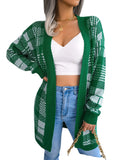 Plaid Trench Coat Ins Style Autumn and Winter Plaid Casual Cardigan Sweater Coat