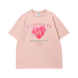 Men T Shirt Fashion Brand Heart Printing Short-Sleeved T-shirt Men and Women Couple