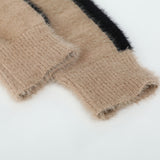 Women Sweater Splicing Knitwear Loose-Fitting Women's Autumn Crew Neck Sweater