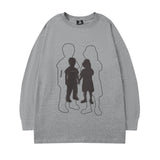 Men Long Sleeve Shirt Printed Long Sleeve T-shirt Men's and Women's Casual Smiley round Neck Top