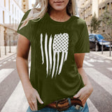 Women Independence Day T Shirt Printed Short-Sleeved Top Female Summer