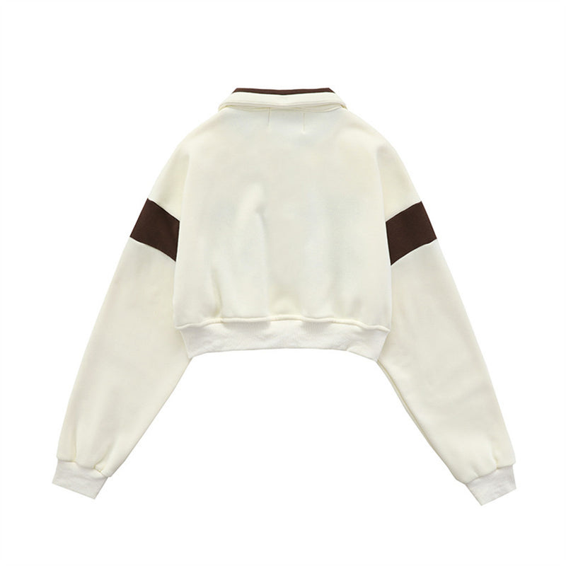 Women Hoodie Sweater Women's Loose Color Matching Long-Sleeved Top