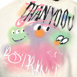 Men Hoodie Cartoon Graffiti round Neck Sweater