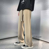 Men Sweatpants Men's Summer Pleated Loose Straight Casual Trousers