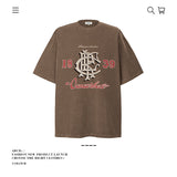 American vintage street T-shirt pure cotton retro men's and women's summer loose