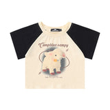 Women T-shirt Multicolor Printing Short T-shirt Girls' Summer Top