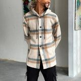 Men Jack Hooded Plaid Men's Hoodie