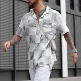 Men Shirt Short Sleeve Men's Shirt Beach Casual Loose