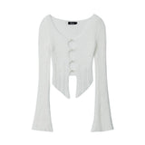 Women Sweater Autumn Solid Color Short Sweater Coat