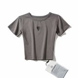 Women T-Shirt Summer Embroidered Short Sleeve round Neck T-shirt
