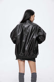 Unisex Jacket Autumn Retro Loose Leather Coat Women's Clothing